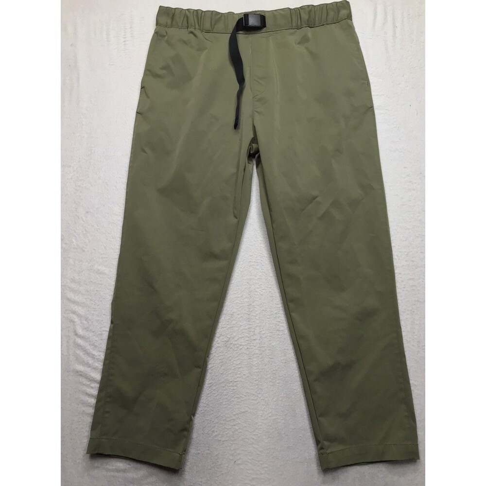 HUGO BOSS Geicko Belted Softshell Pant Men L (36x30) Olive Green Water Resist